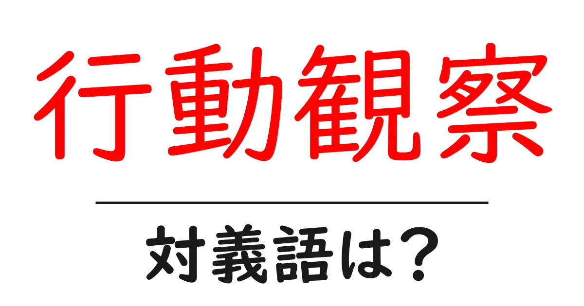 行動観察の対義語・反対語を使用例を交えて分かりやすく解説！
