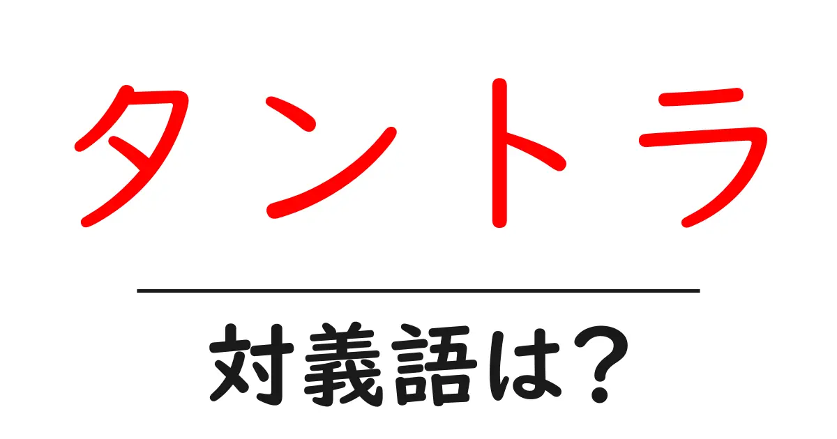 タントラの対義語・反対語を使用例を交えて分かりやすく解説!