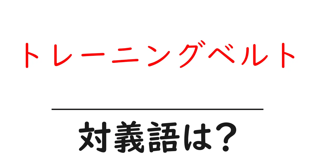 トレーニングベルトの対義語・反対語を使用例を交えて分かりやすく解説!