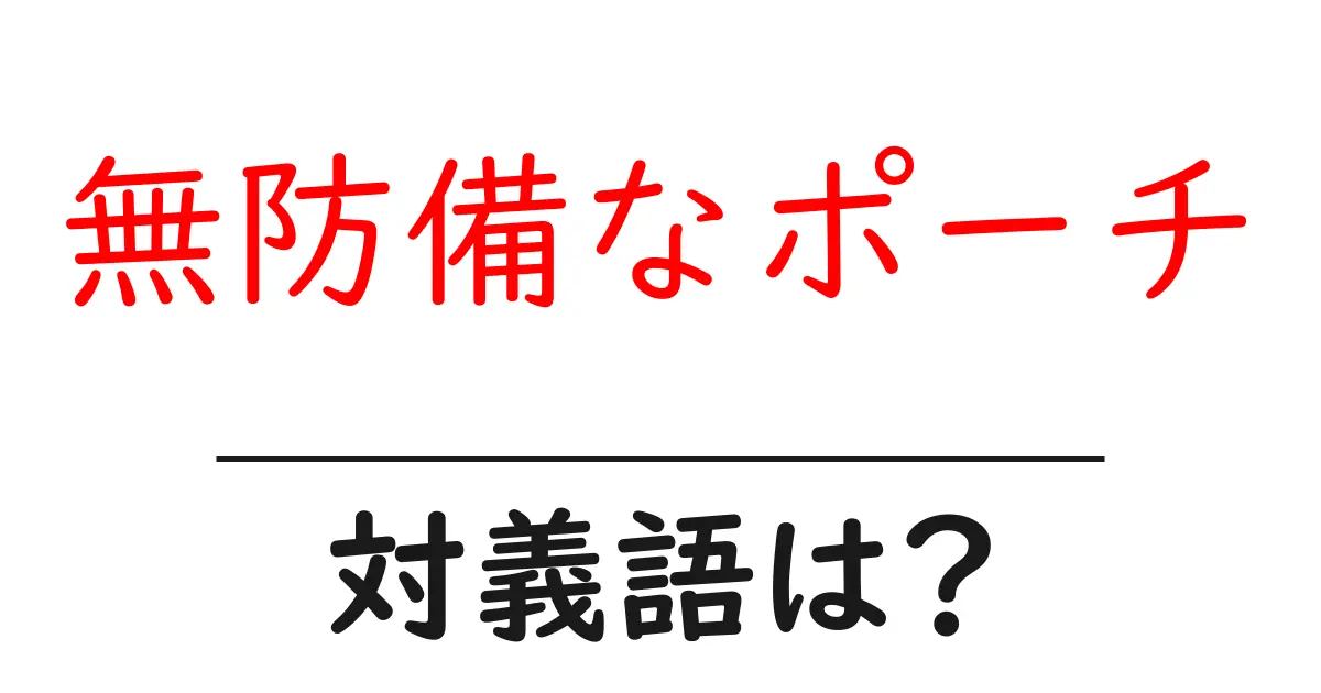 無防備なポーチの対義語・反対語を使用例を交えて分かりやすく解説!