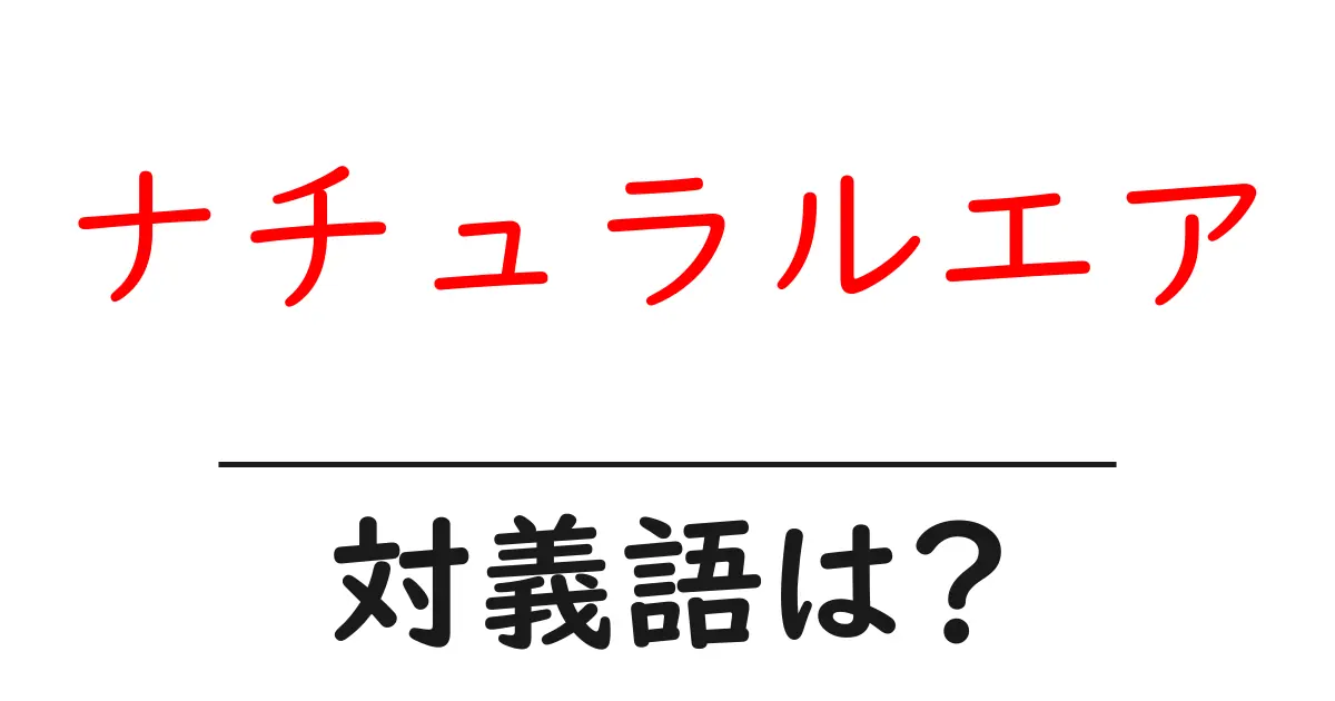 ナチュラルエアの対義語・反対語を使用例を交えて分かりやすく解説!
