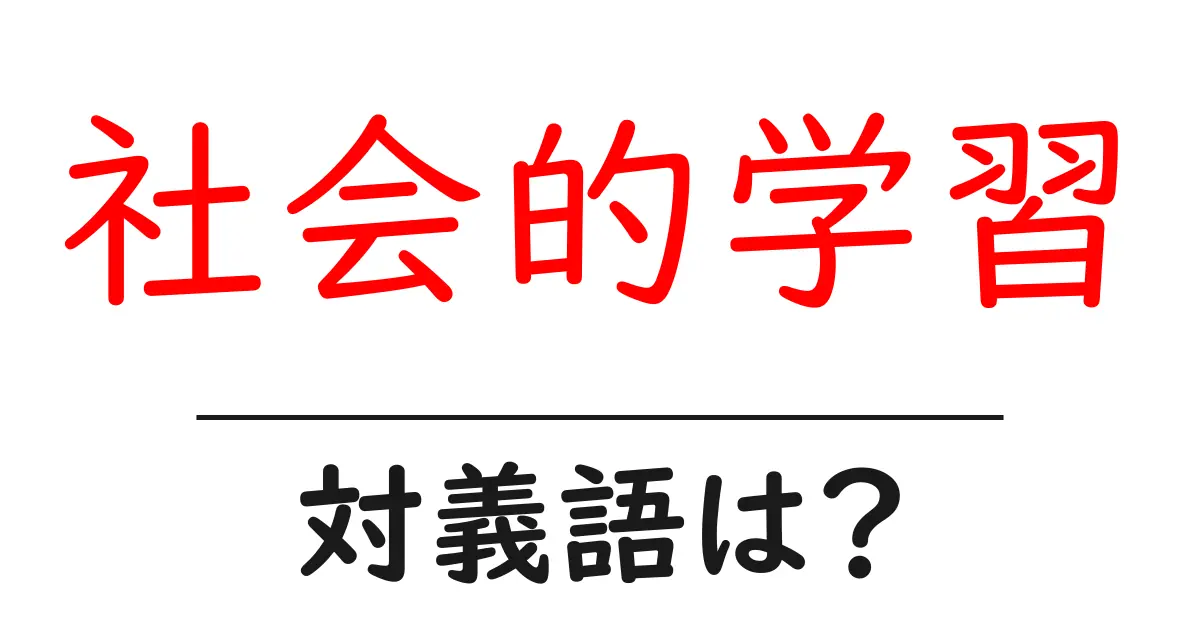 社会的学習の対義語・反対語を使用例を交えて分かりやすく解説!