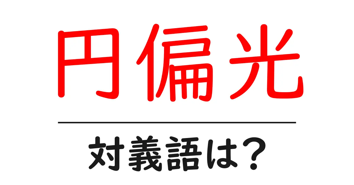 円偏光の対義語・反対語を使用例を交えて分かりやすく解説!