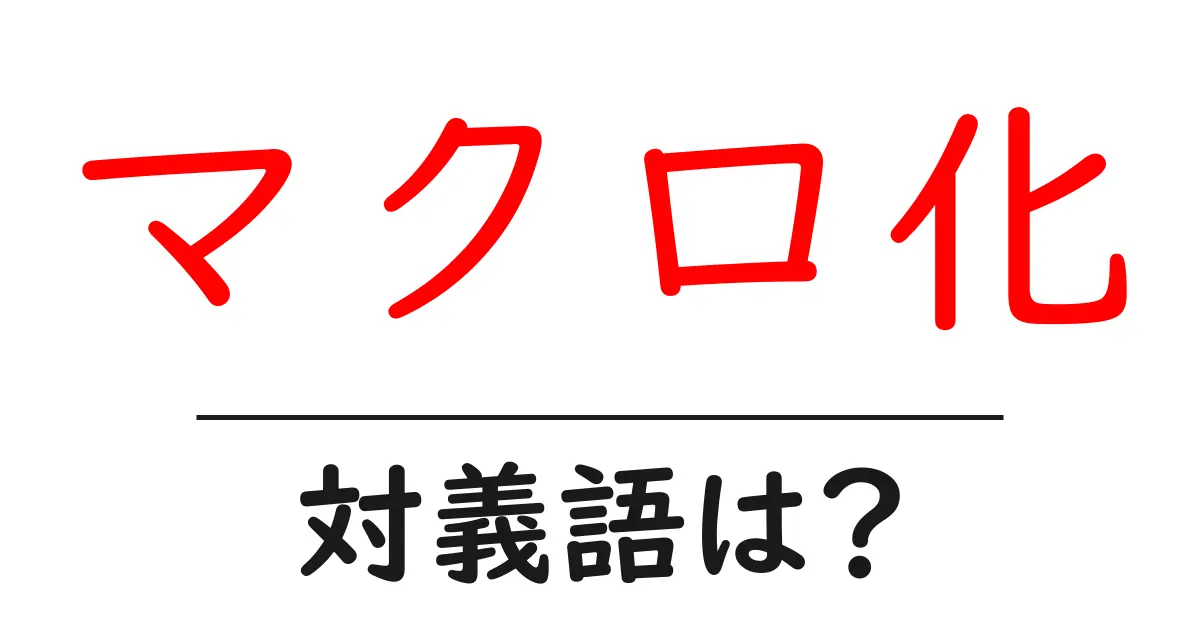 マクロ化の対義語・反対語を使用例を交えて分かりやすく解説!