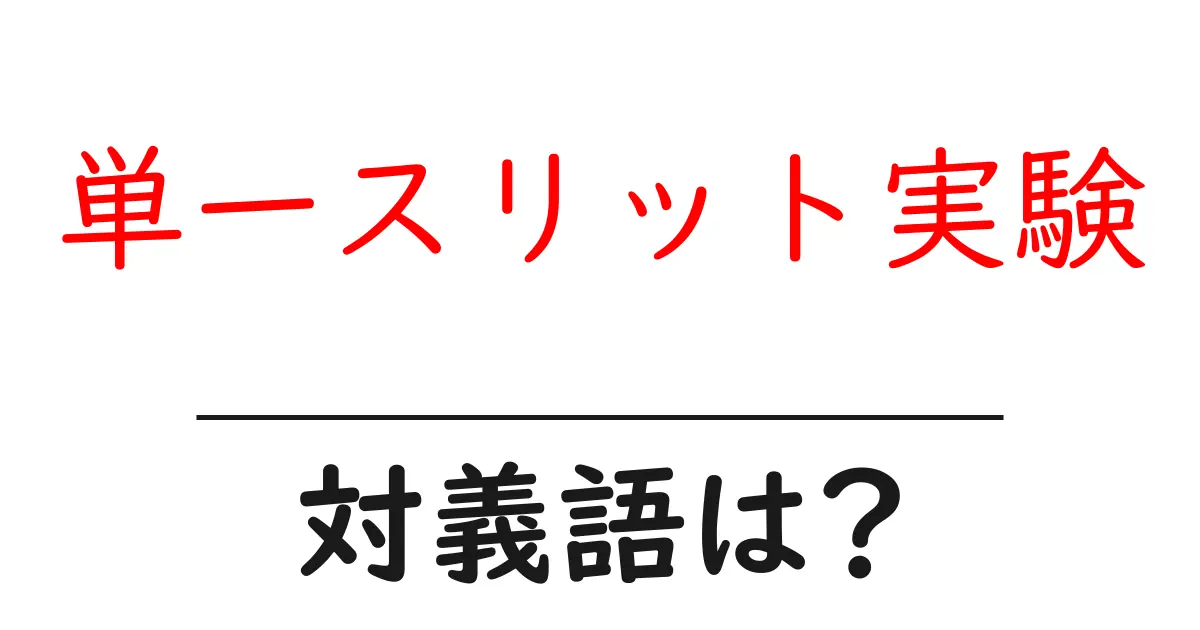 単一スリット実験の対義語・反対語を使用例を交えて分かりやすく解説！