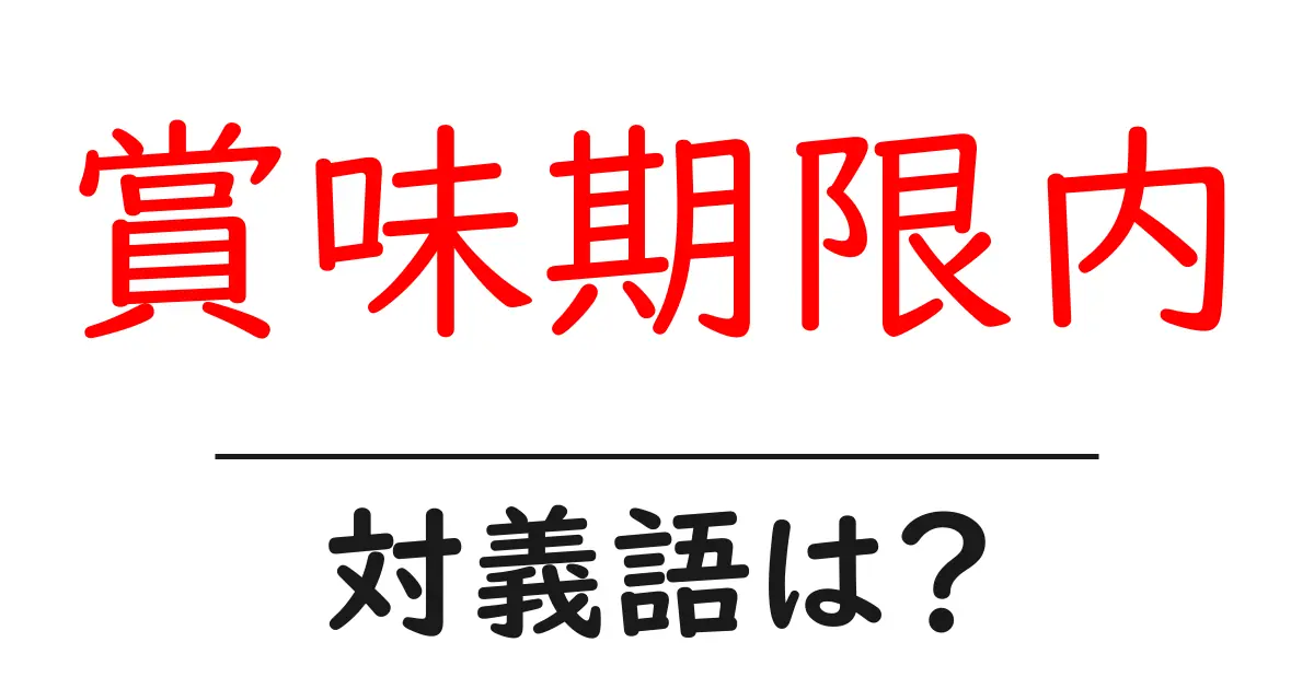 賞味期限内の対義語・反対語を使用例を交えて分かりやすく解説!