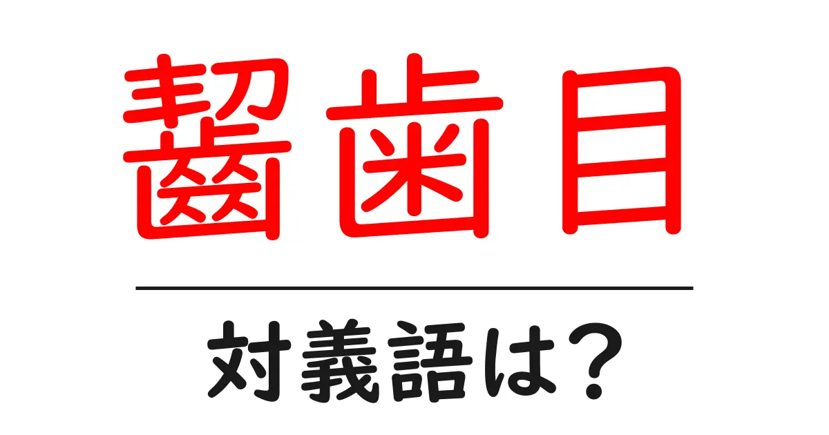 齧歯目の対義語・反対語を使用例を交えて分かりやすく解説!