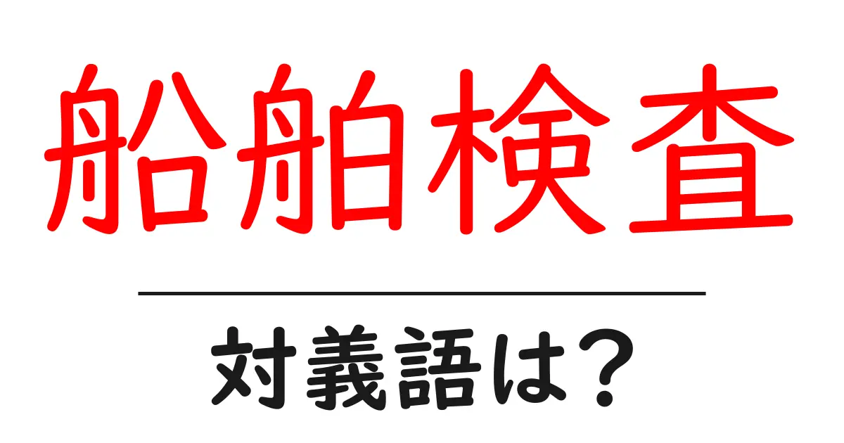 船舶検査の対義語・反対語を使用例を交えて分かりやすく解説！