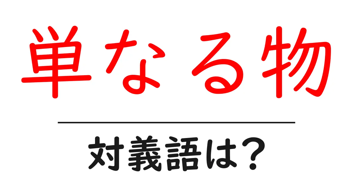 単なる物の対義語・反対語を使用例を交えて分かりやすく解説!