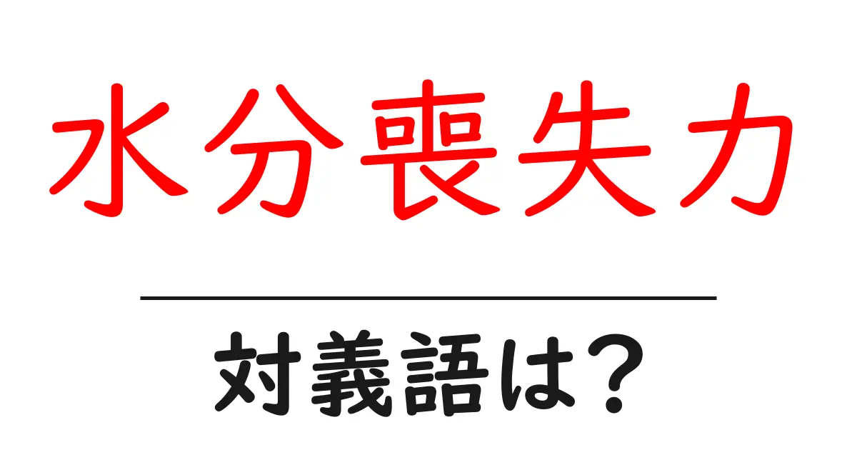水分喪失力の対義語・反対語を使用例を交えて分かりやすく解説!