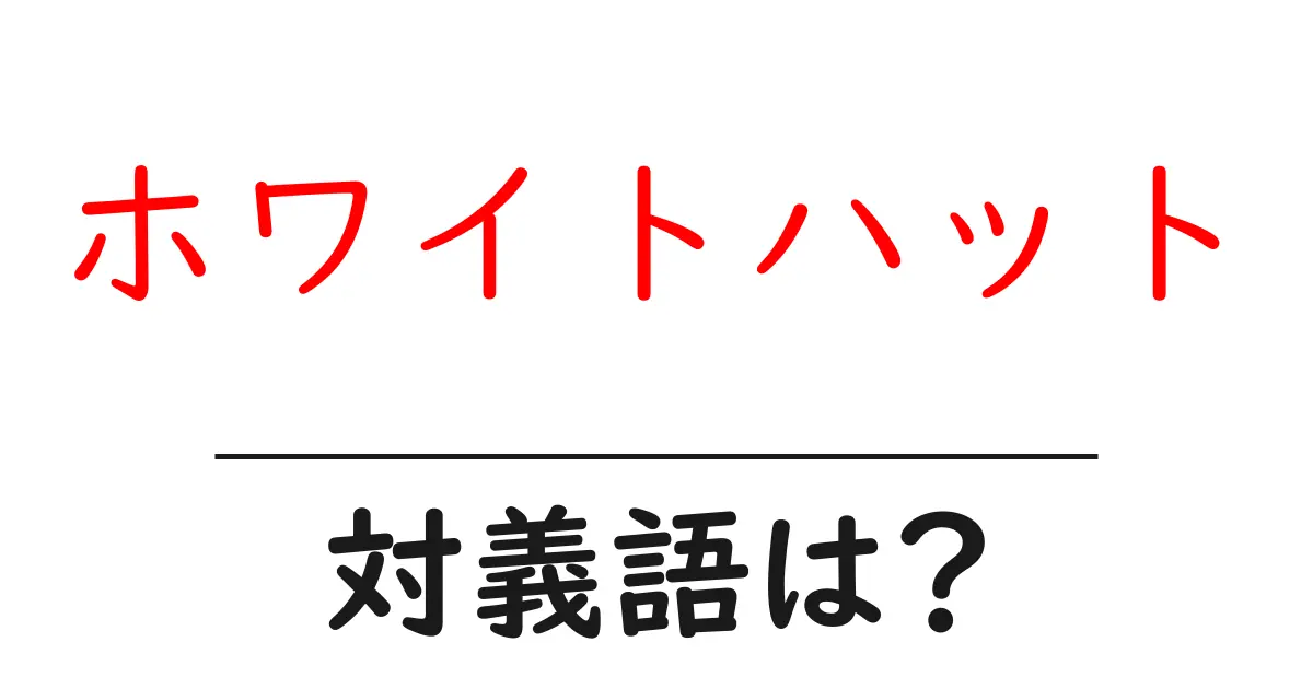ホワイトハットの対義語・反対語を使用例を交えて分かりやすく解説!