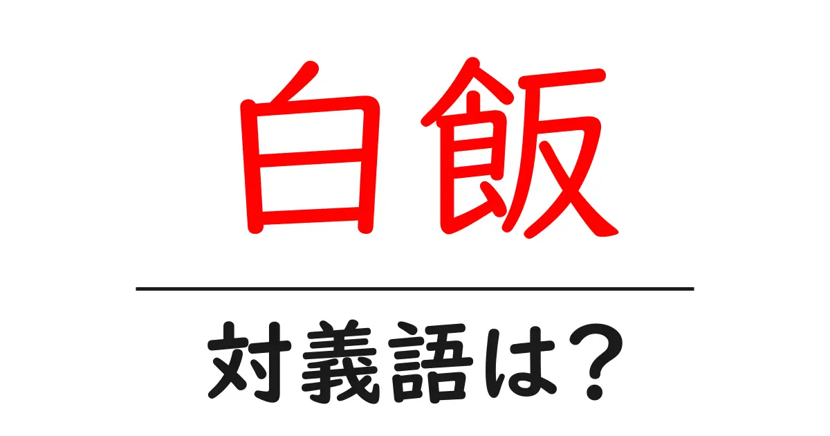 白飯の対義語・反対語を使用例を交えて分かりやすく解説！