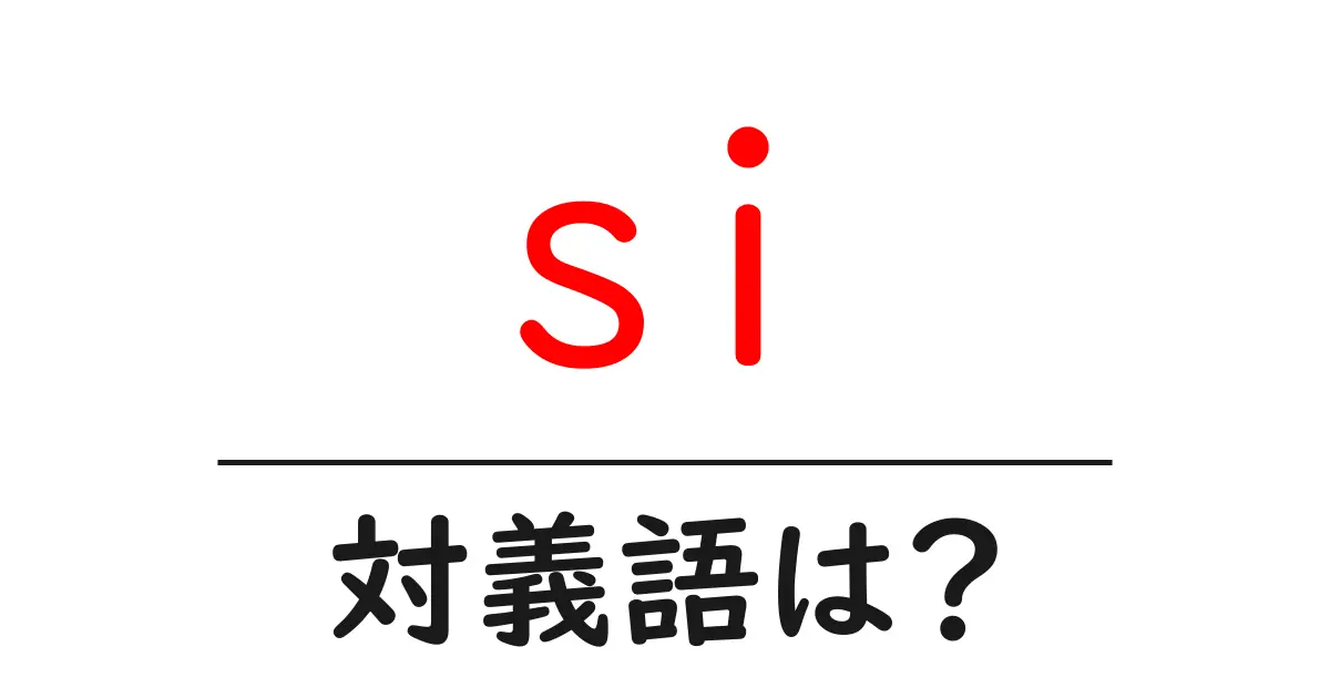 siの対義語・反対語を使用例を交えて分かりやすく解説!