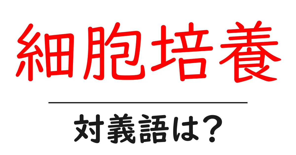 細胞培養の対義語・反対語を使用例を交えて分かりやすく解説!