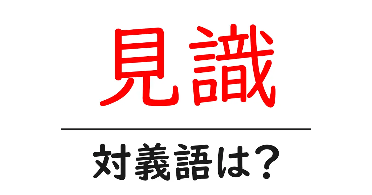 見識の対義語・反対語を使用例を交えて分かりやすく解説!