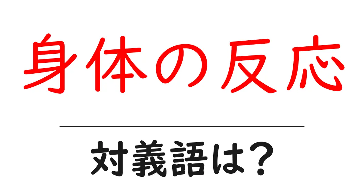 身体の反応の対義語・反対語を使用例を交えて分かりやすく解説!