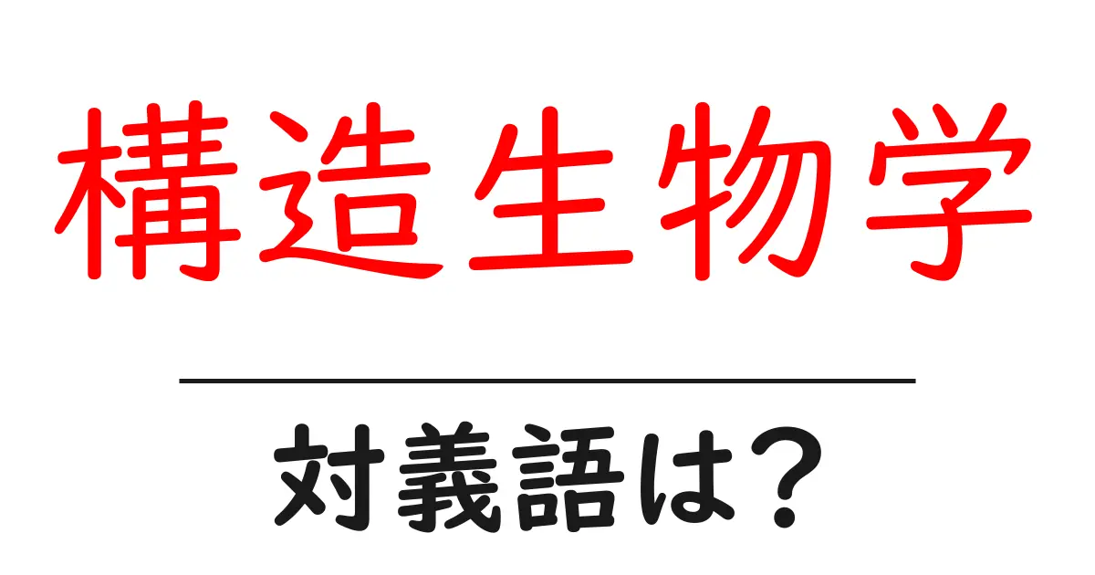 構造生物学の対義語・反対語を使用例を交えて分かりやすく解説!