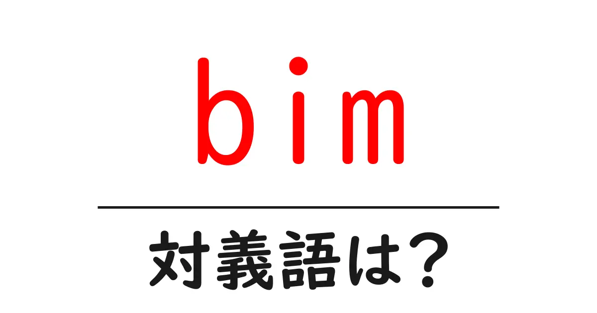 bimの対義語・反対語を使用例を交えて分かりやすく解説!