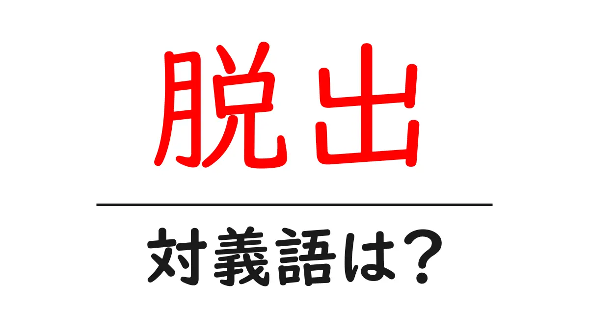 脱出の対義語・反対語を使用例を交えて分かりやすく解説!