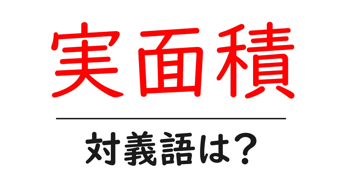 実面積の対義語・反対語を使用例を交えて分かりやすく解説!