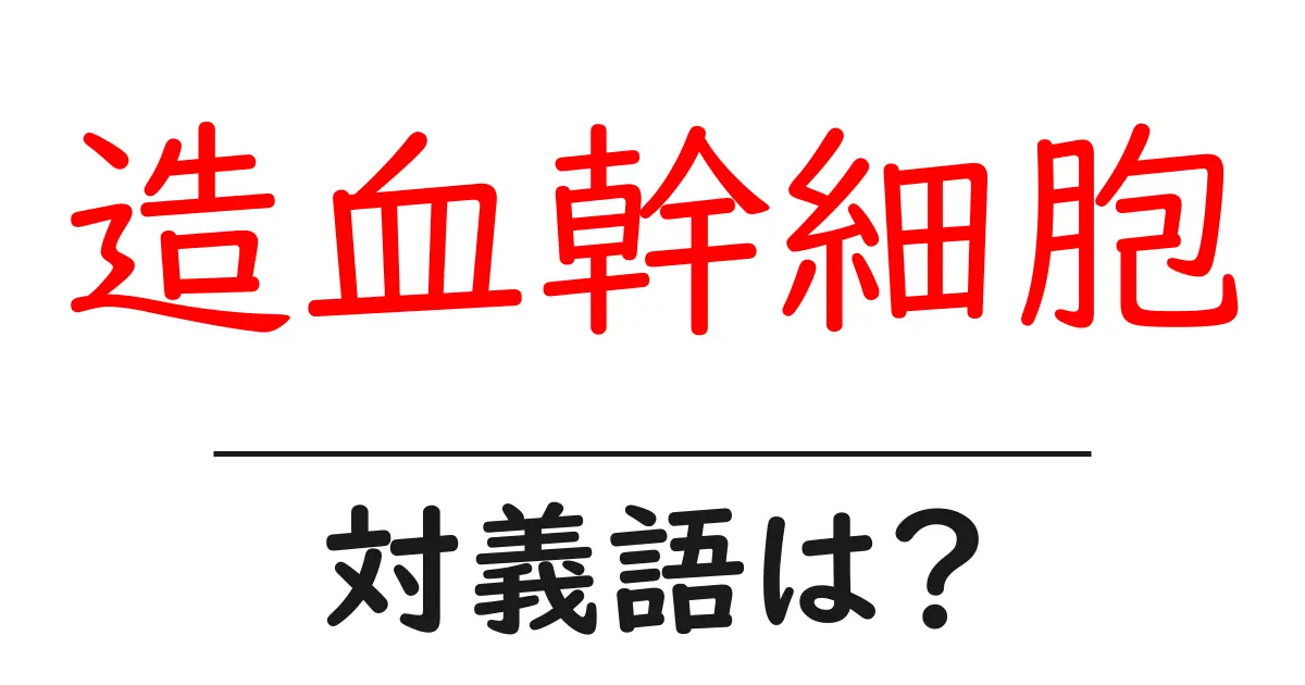 造血幹細胞の対義語・反対語を使用例を交えて分かりやすく解説!