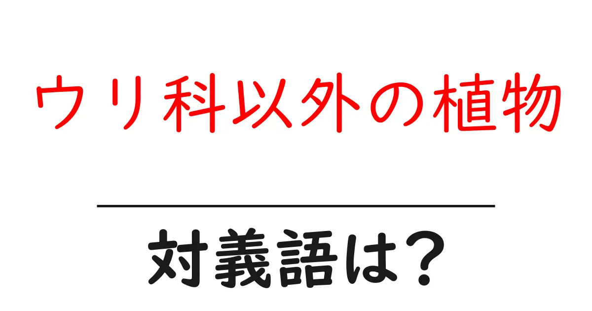 ウリ科以外の植物の対義語・反対語を使用例を交えて分かりやすく解説!