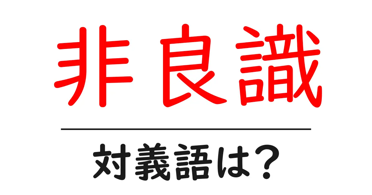 非良識の対義語・反対語を使用例を交えて分かりやすく解説！