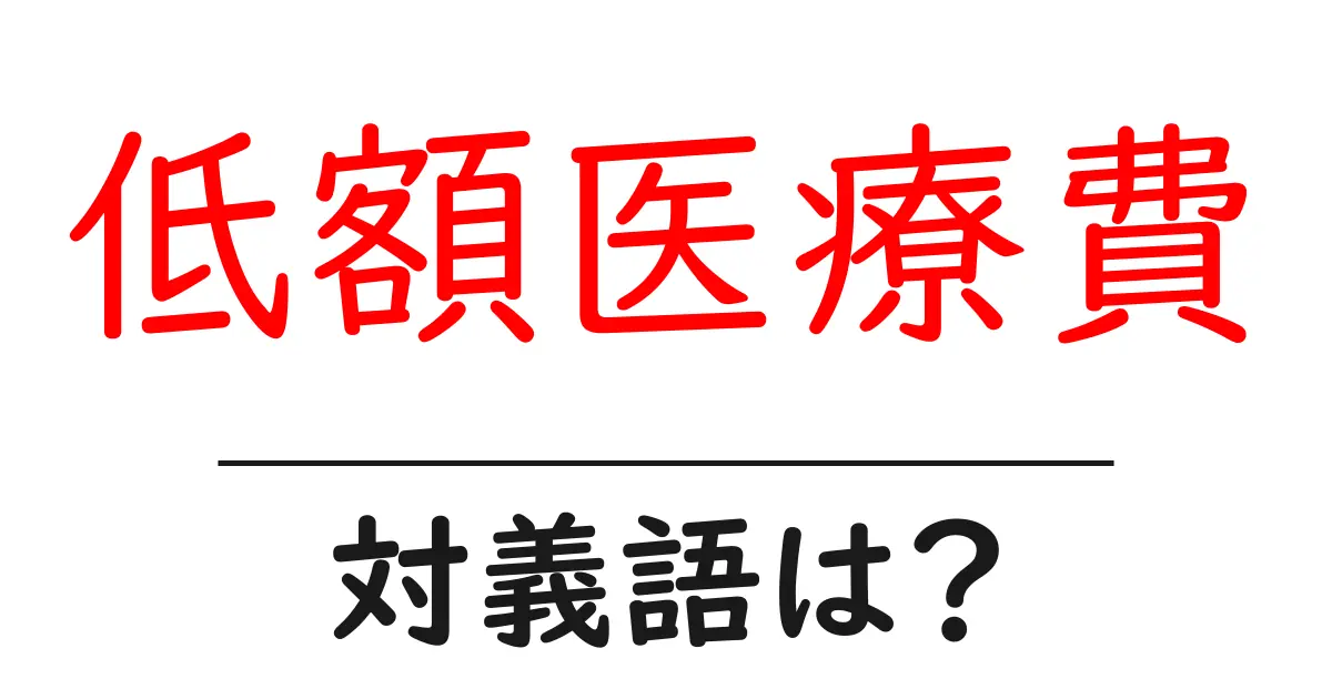 低額医療費の対義語・反対語を使用例を交えて分かりやすく解説!