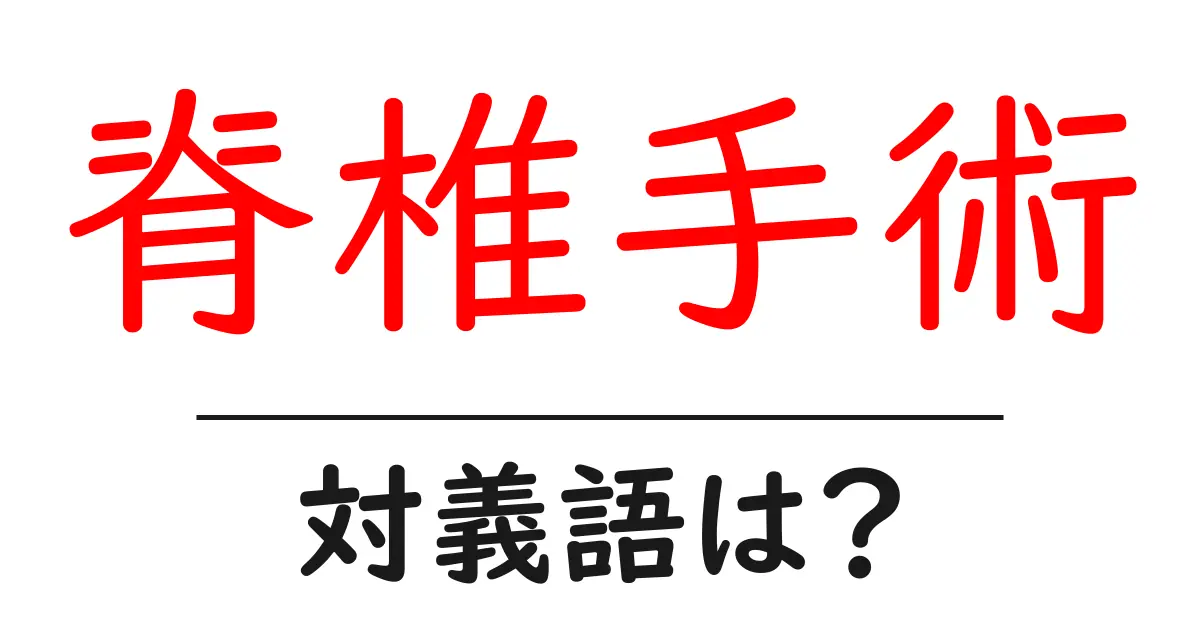 脊椎手術の対義語・反対語を使用例を交えて分かりやすく解説!
