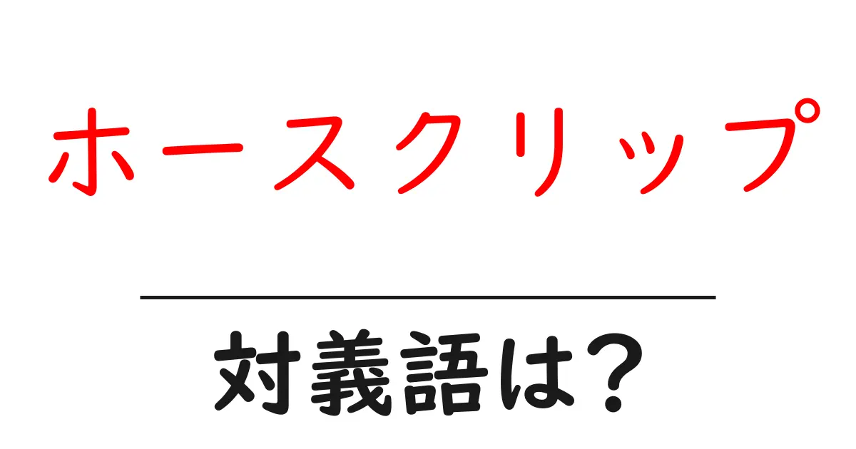 ホースクリップの対義語・反対語を使用例を交えて分かりやすく解説!