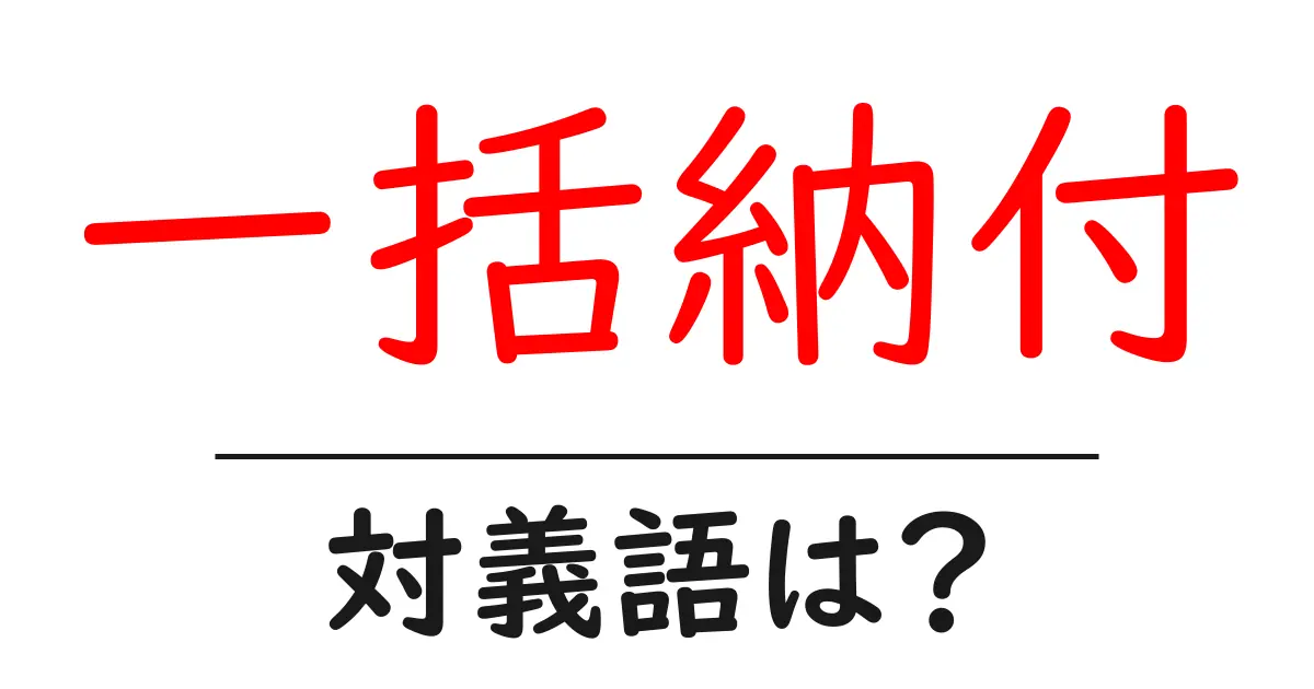 一括納付の対義語・反対語を使用例を交えて分かりやすく解説!