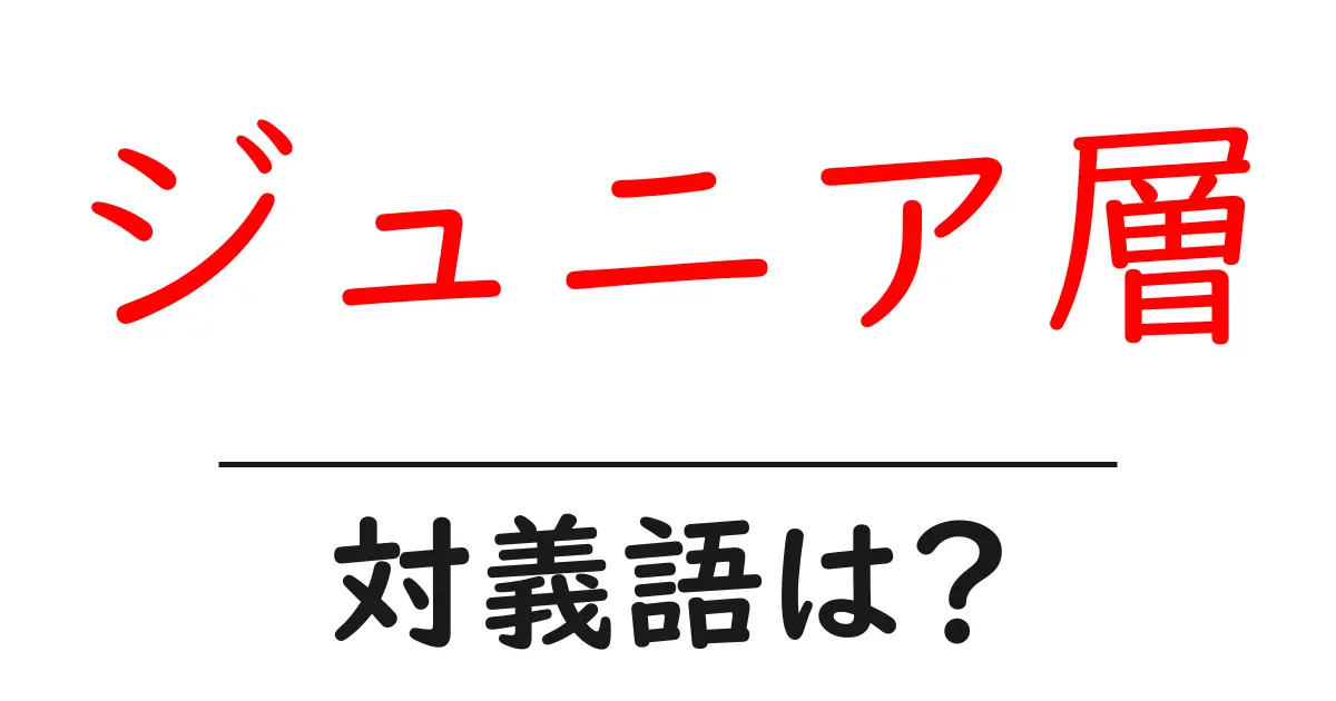 ジュニア層の対義語・反対語を使用例を交えて分かりやすく解説!