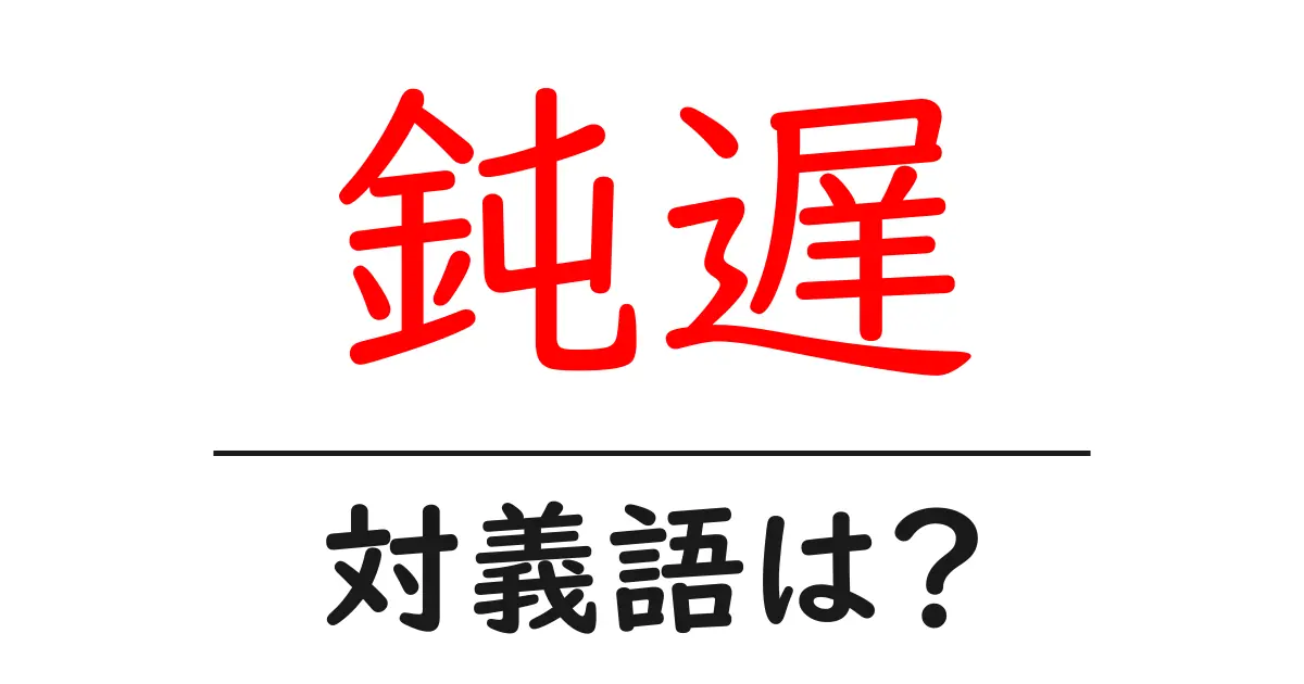鈍遅の対義語・反対語を使用例を交えて分かりやすく解説!