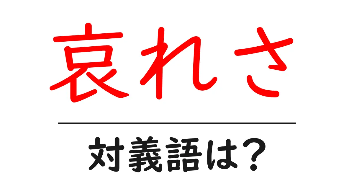 哀れさの対義語・反対語を使用例を交えて分かりやすく解説!