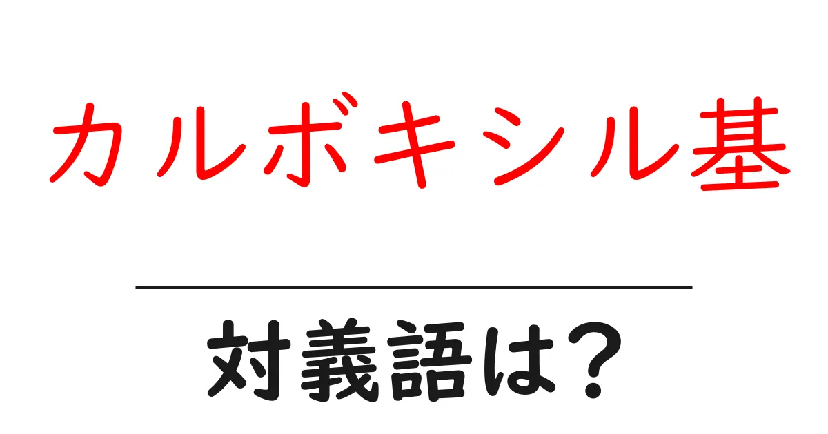 カルボキシル基の対義語・反対語を使用例を交えて分かりやすく解説!