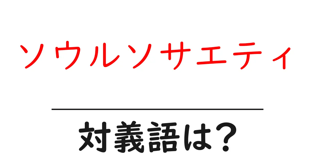 ソウルソサエティの対義語・反対語を使用例を交えて分かりやすく解説！