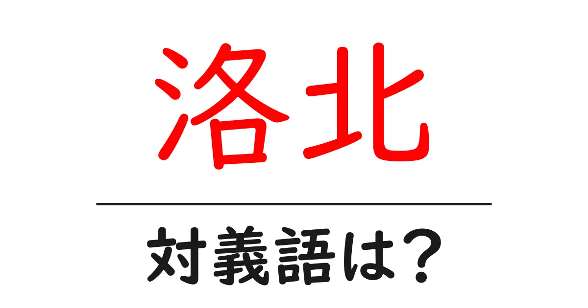 洛北の対義語・反対語を使用例を交えて分かりやすく解説!