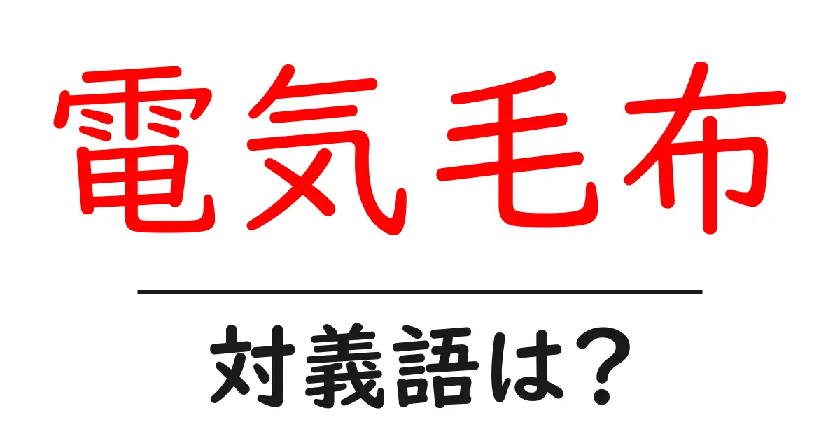 電気毛布の対義語・反対語を使用例を交えて分かりやすく解説!
