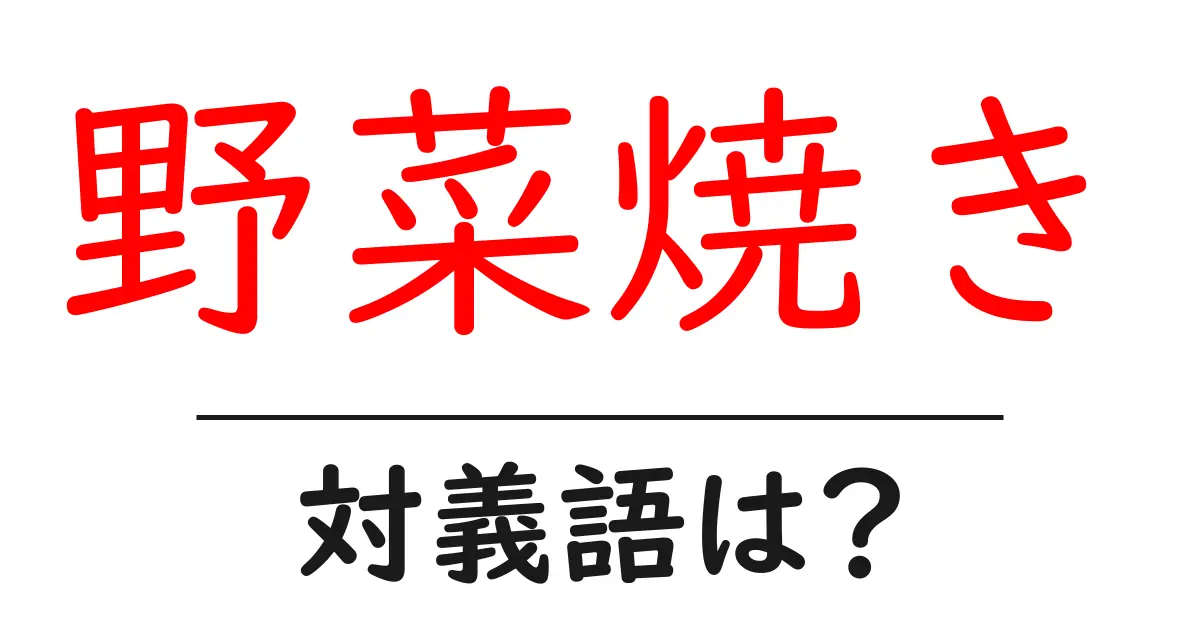 野菜焼きの対義語・反対語を使用例を交えて分かりやすく解説!