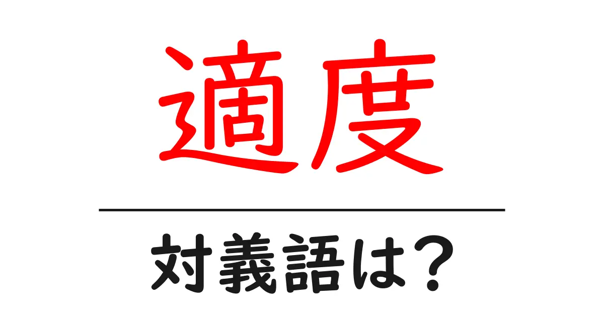 適度の対義語・反対語を使用例を交えて分かりやすく解説!