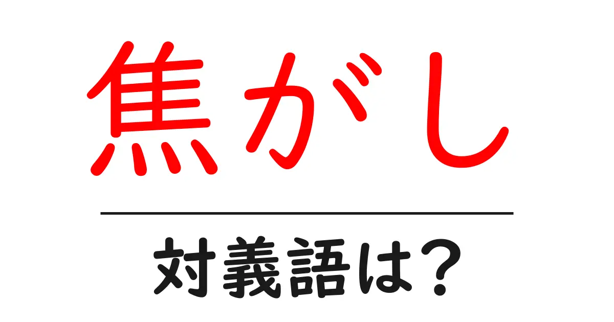 焦がしの対義語・反対語を使用例を交えて分かりやすく解説!