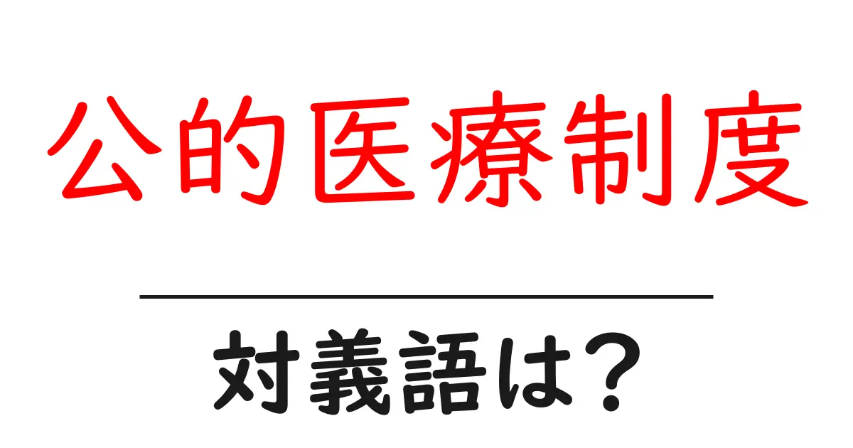 公的医療制度の対義語・反対語を使用例を交えて分かりやすく解説!