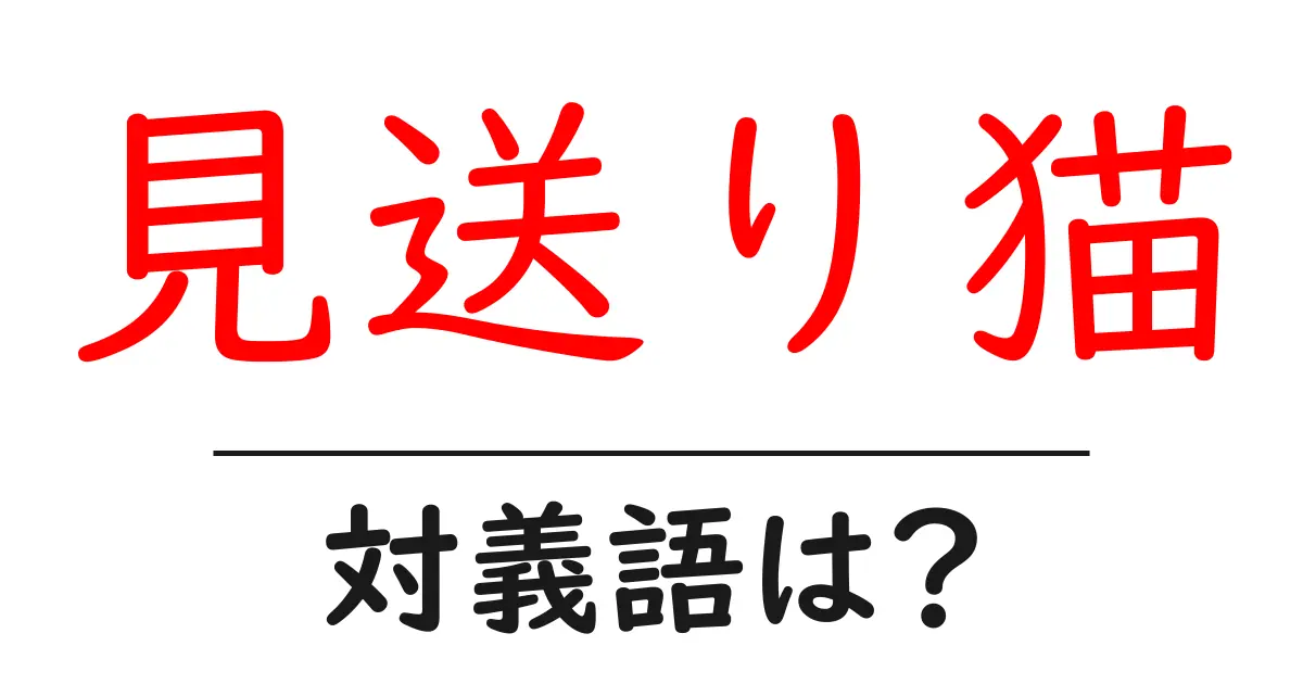見送り猫の対義語・反対語を使用例を交えて分かりやすく解説！