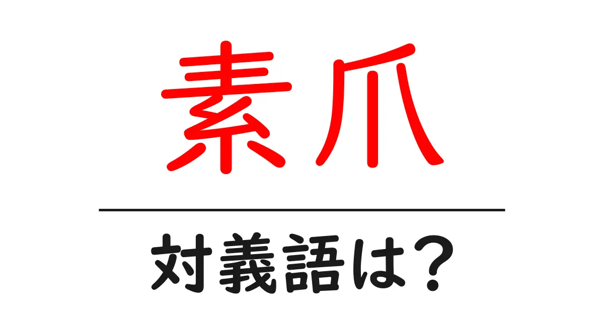 素爪の対義語・反対語を使用例を交えて分かりやすく解説!