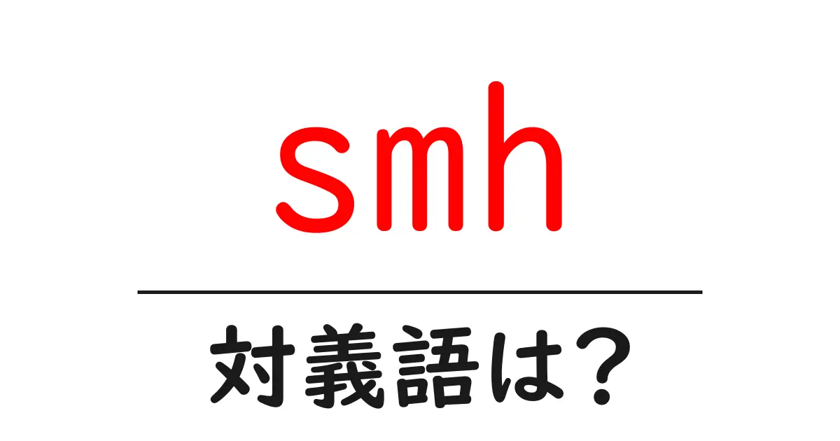 smhの対義語・反対語を使用例を交えて分かりやすく解説!