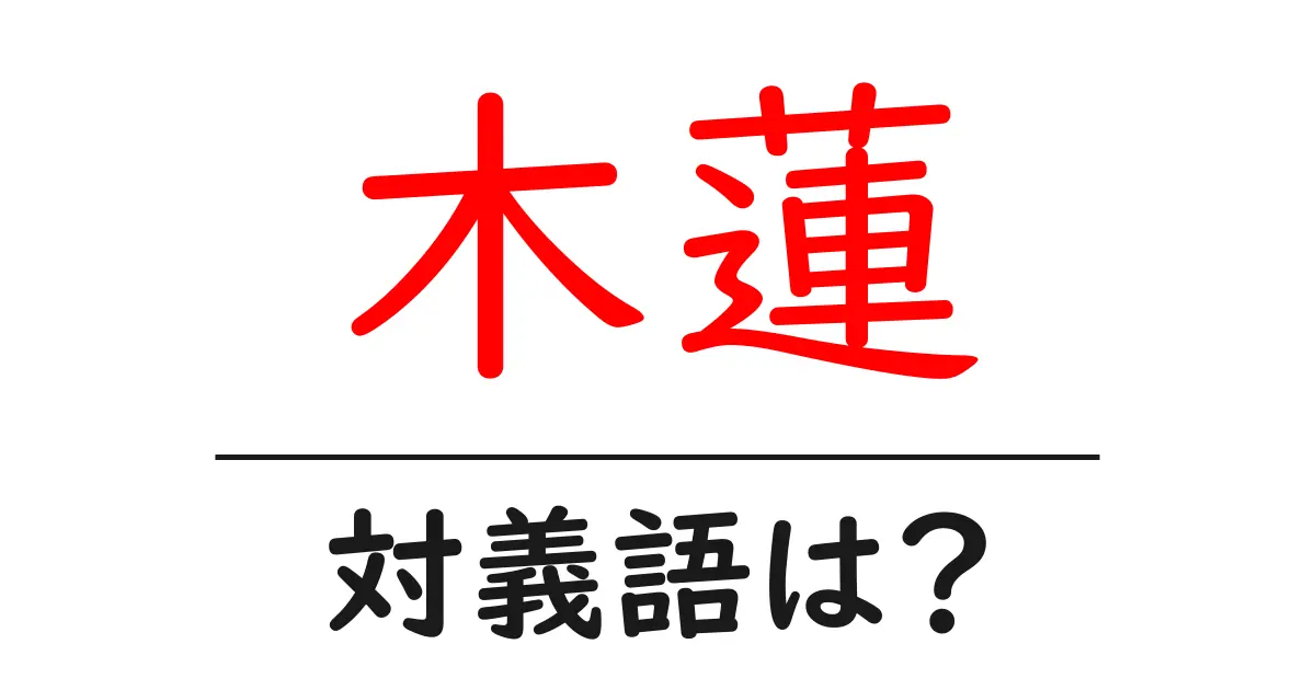 木蓮の対義語・反対語を使用例を交えて分かりやすく解説！