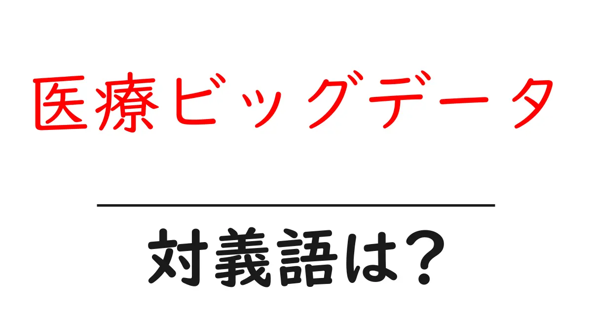 医療ビッグデータの対義語・反対語を使用例を交えて分かりやすく解説!