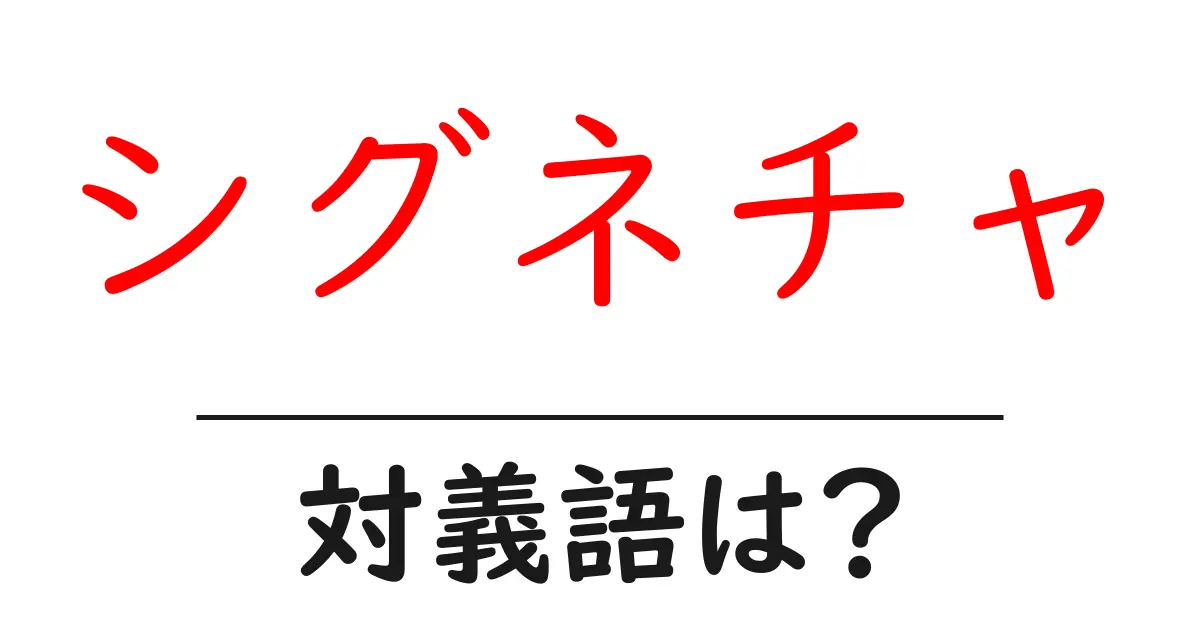 シグネチャの対義語・反対語を使用例を交えて分かりやすく解説!