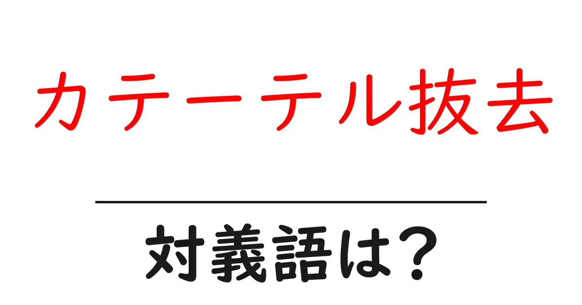 カテーテル抜去の対義語・反対語を使用例を交えて分かりやすく解説!