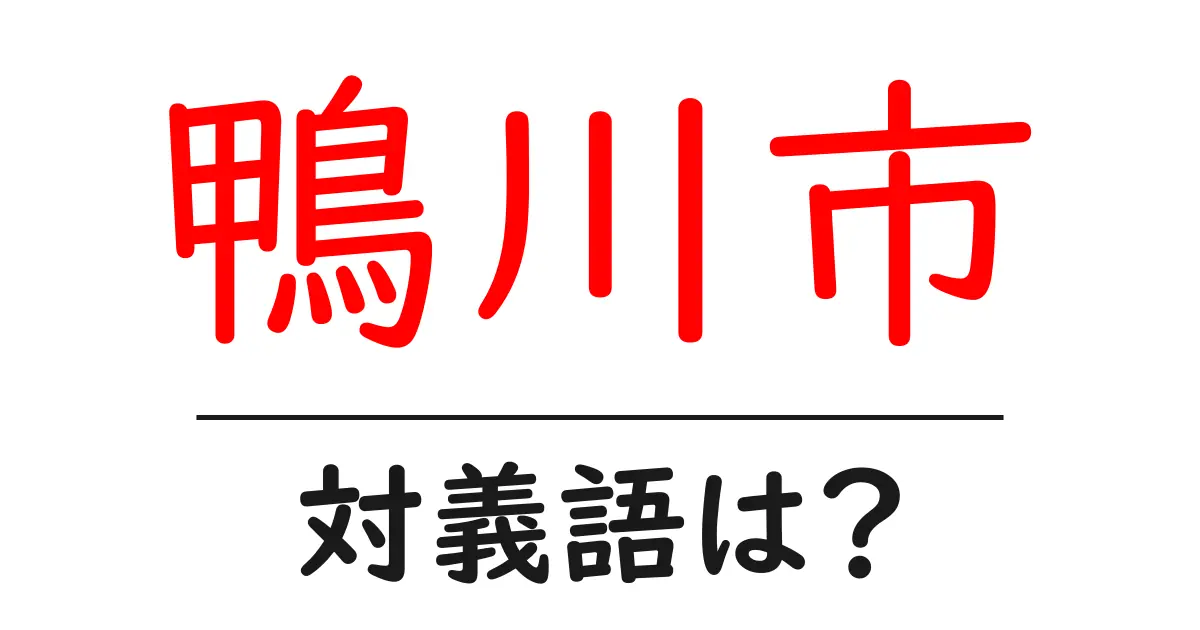 鴨川市の対義語・反対語を使用例を交えて分かりやすく解説!